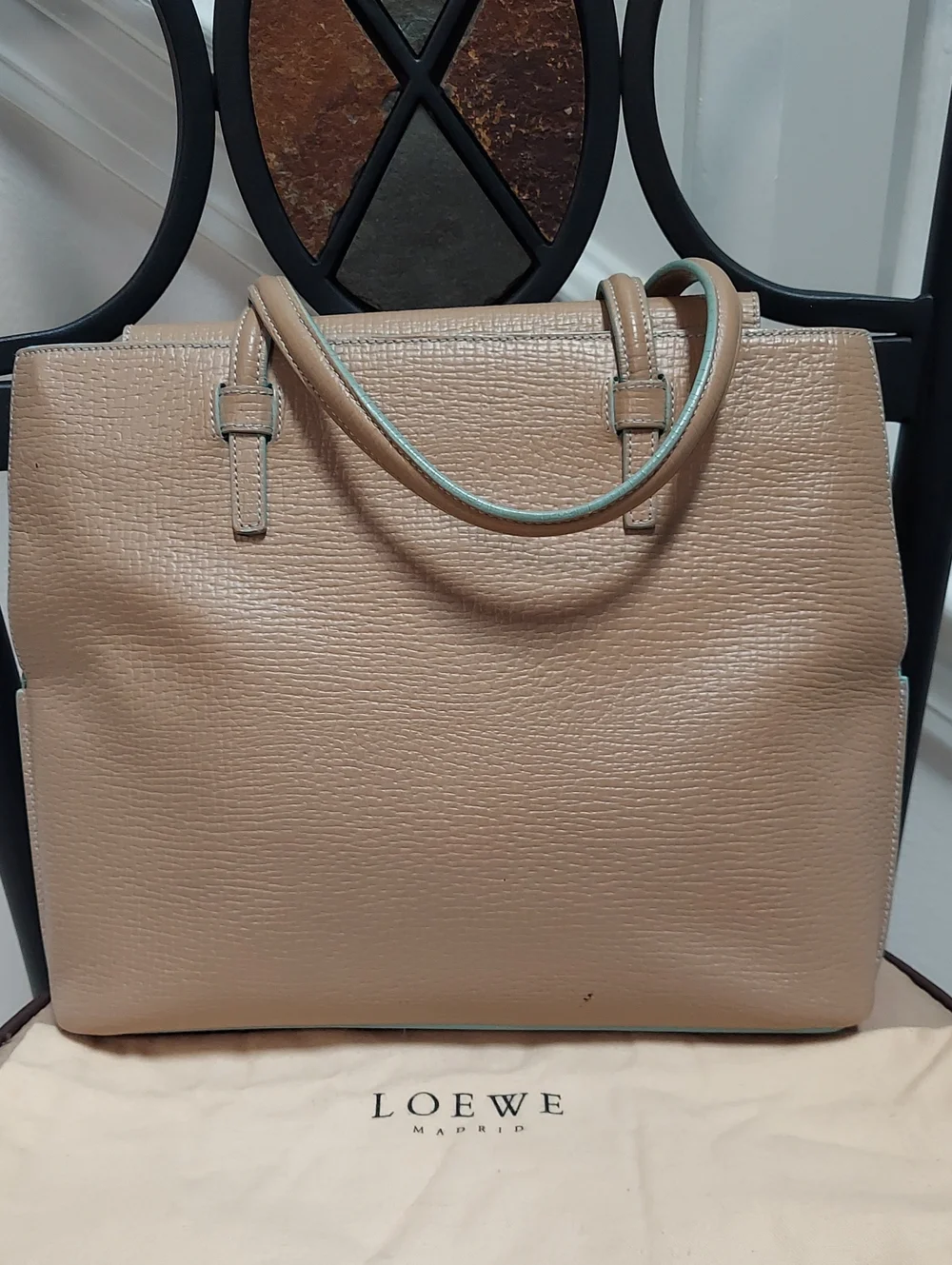 🌟 ULTRA RARE VINTAGE LOEWE MADRID TEXTURED LEATHER BAG 🌟